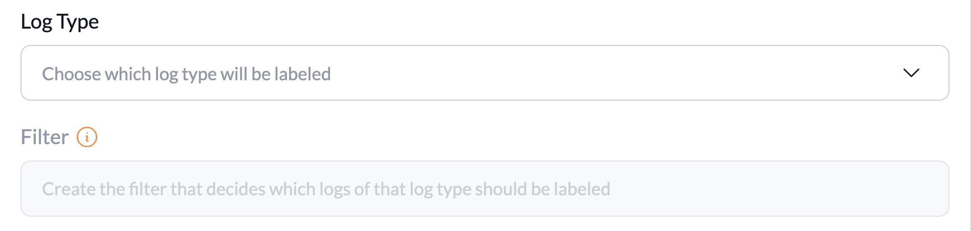 Labelers New Labeler Log Type and Filter Fields