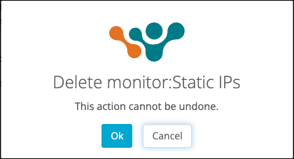 Delete data plane monitor confirmation box