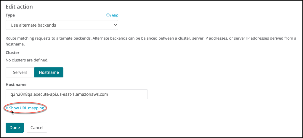 Click Show URL mapping link