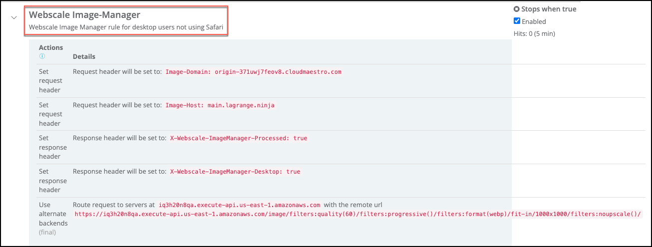 Image Manager desktop Web Control actions