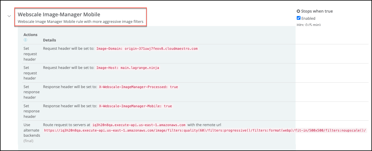 Image Manager Mobile Web Control actions