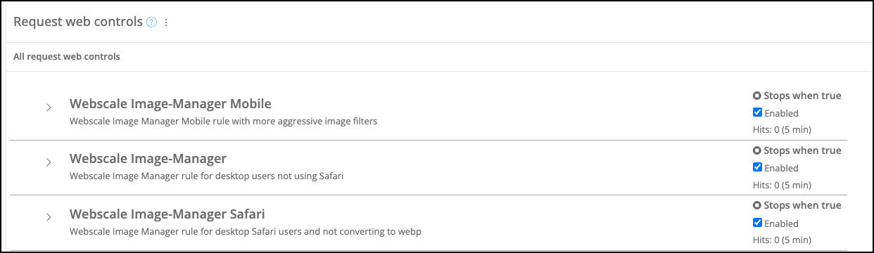 List of Image Manager Web Controls